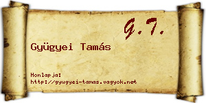 Gyügyei Tamás névjegykártya
